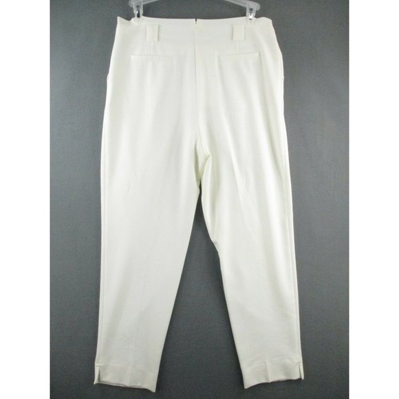 TopShop Pants Womens 10 White Slacks Relaxed Fit Tapered Stretch Casual - Picture 7 of 10